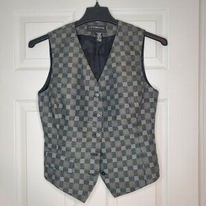 Liz Claiborne Women's Vintage Checkered 90s Vest Top